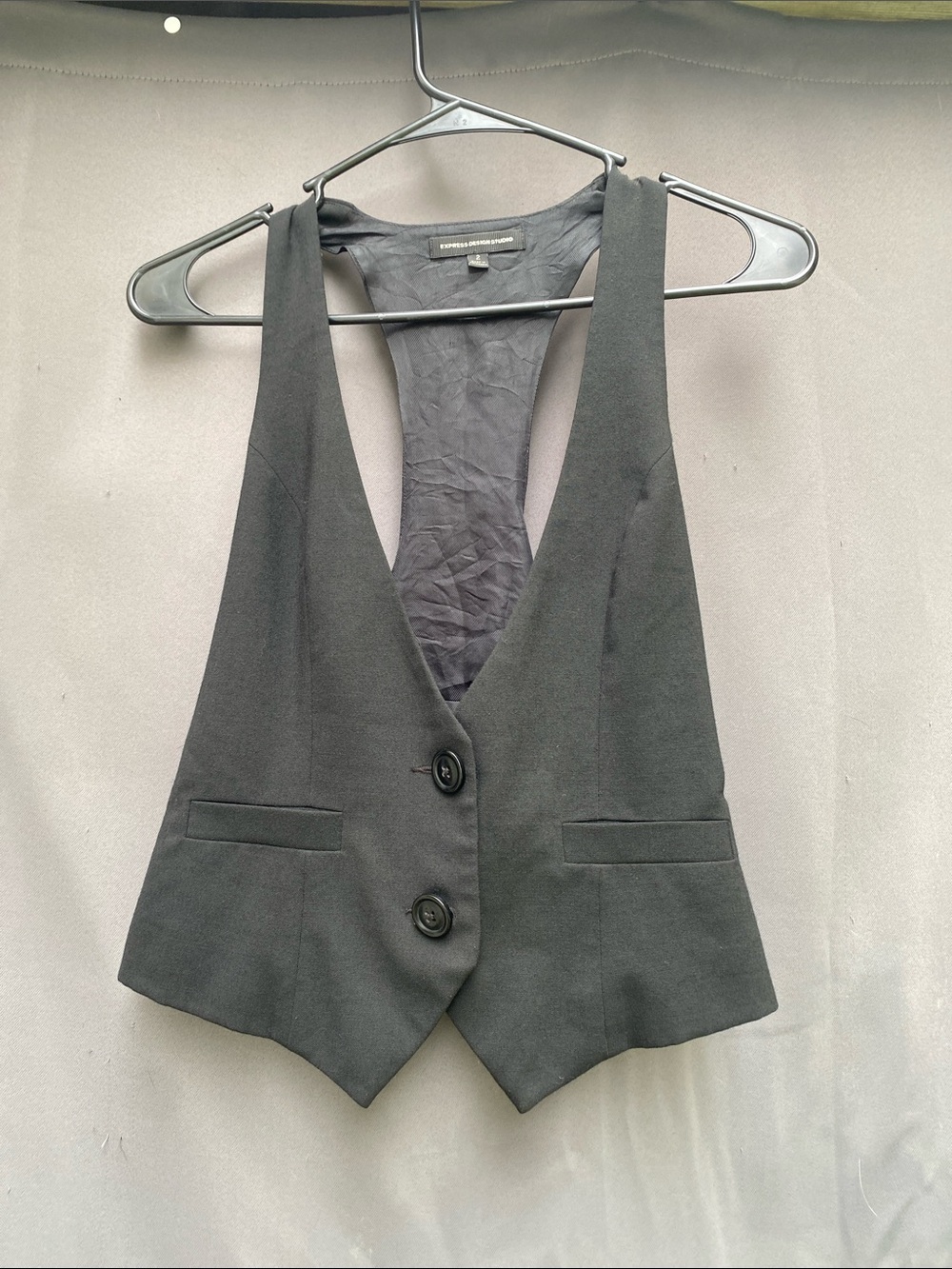 Express Women's black Button Vest